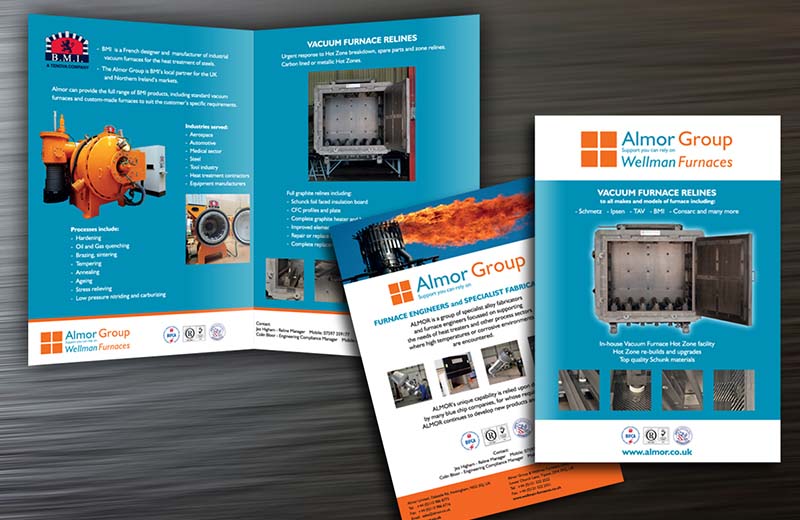 Graphic design of a corporate leaflet